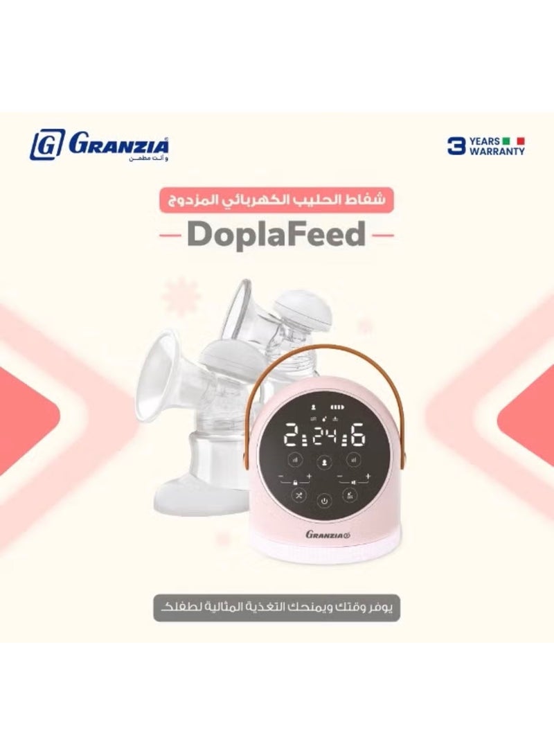 Granzia Doplafeed Double Electric Breast Pump – Independent Dual Suction Control, 3 Modes × 9 Levels, Rechargeable Battery, Night Light, Anti-Backflow System, Touch Panel, 2 Bottles & Carry Bag – 3-Year Warranty - Image 2
